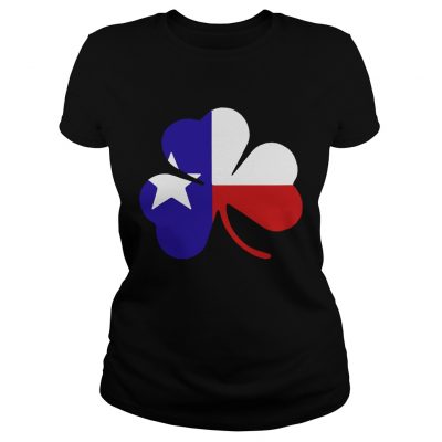  Irish Texas Flag Shamrock St Patricks Ladies Shirt