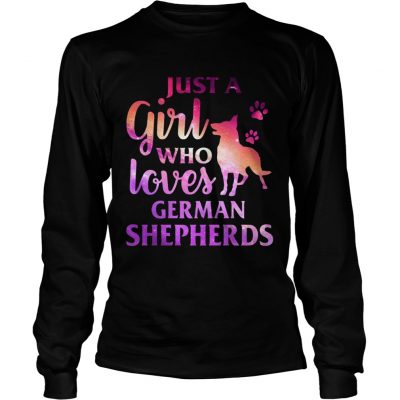 Just A Girl Who Loves German Shepherd Colorful Gift Longsleeve Tee