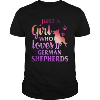 Just A Girl Who Loves German Shepherd Colorful Gift Unisex Shirt