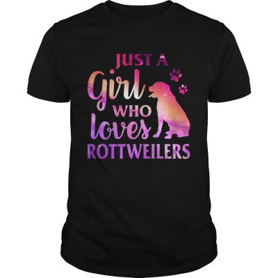 Just A Girl Who Loves Rottweiler Colorful Gift Unisex Shirt