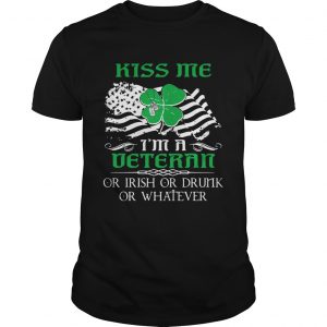 Kiss Me Im A Veteran Irish St Patricks Day Guys Shirt