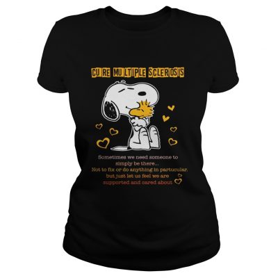 Ladies tee Snoopy and woodstock cure multiple sclerosis shirt
