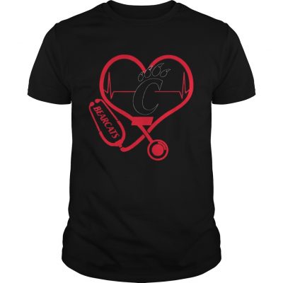 Nurse Loves Cincinnati Bearcats Heartbeat Guys Shirt