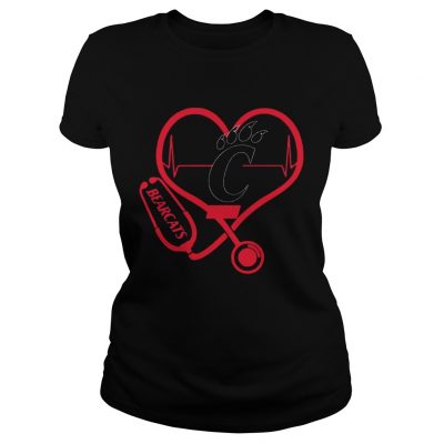 Nurse Loves Cincinnati Bearcats Heartbeat Ladies Shirt