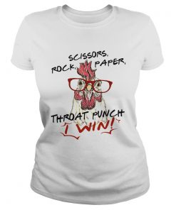 Official chicken scissors rock paper throat punch I win Ladies Shirt