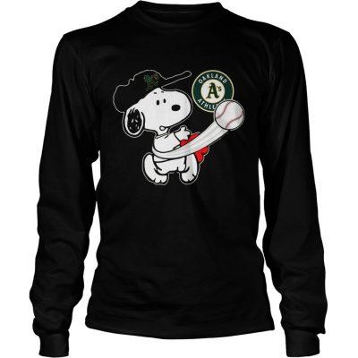 Snoopy Play Baseball For Fan Athletics Team Longsleeve Tee