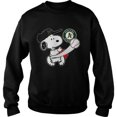Snoopy Play Baseball For Fan Athletics Team Sweater