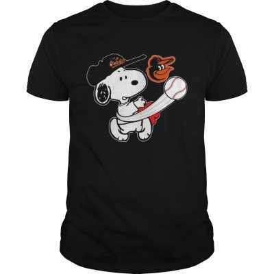 Snoopy Play Baseball TShirt For Fan Orioles Team Unisex Shirt