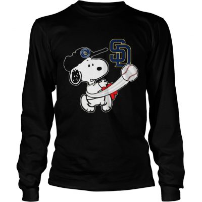 Snoopy Play Baseball TShirt For Fan Padres Team Longsleeve Tee