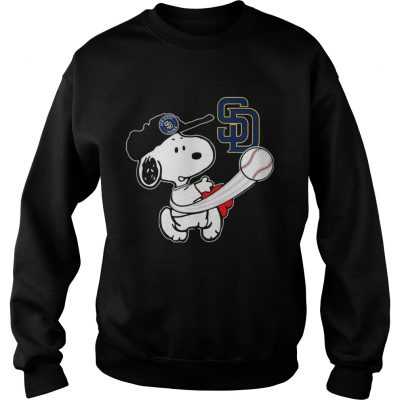 Snoopy Play Baseball TShirt For Fan Padres Team Sweater