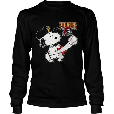 Snoopy Play Baseball TShirt For Fan Pirates Team Longsleeve Tee