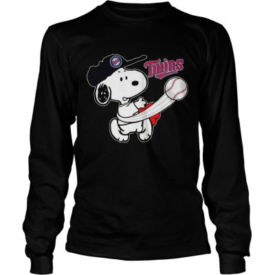 Snoopy Play Baseball TShirt For Fan Twins Team Longsleeve Tee