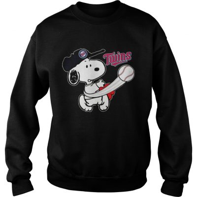 Snoopy Play Baseball TShirt For Fan Twins Team Sweater