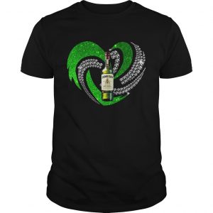 St Patricks Day Shamrock Irish Jameson Love Wine Heart Bling Guys Shirt