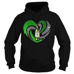 St Patricks Day Shamrock Irish Jameson Love Wine Heart Bling Hoodie