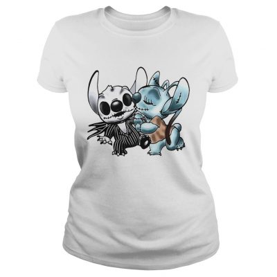 Stitch and Angel Jack Skellington The Nightmare Before Christmas Ladies Tee