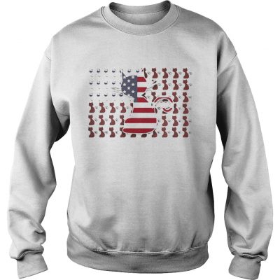 Sweater Cat and Wine American Flag shirt