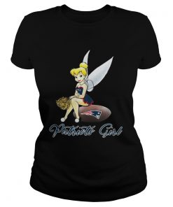 Tinkerbell Sitting Patriots Girl Ladies Shirt