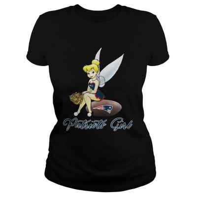 Tinkerbell Sitting Patriots Girl Ladies Shirt