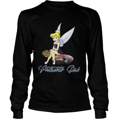 Tinkerbell Sitting Patriots Girl Longsleeve Shirt