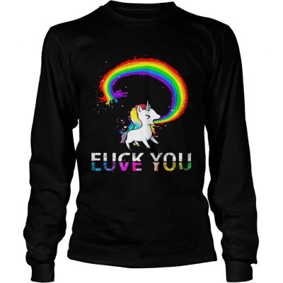 Unicorn rainbow fuck you love you Longsleeve Shirt