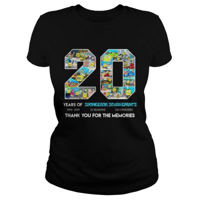 20 years of Spongebob Squarepants thank you for memories Ladies Tee