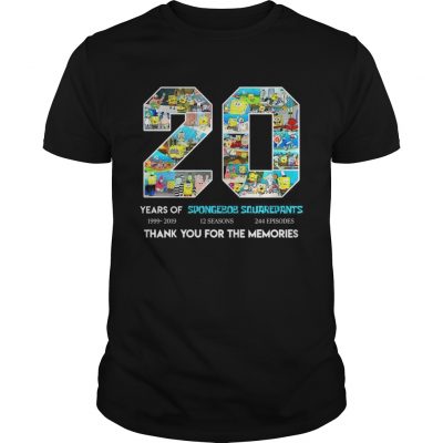 20 years of Spongebob Squarepants thank you for memories Unisex Shirt