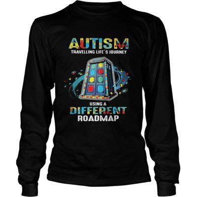 Autism Travelling Lifes Journey Using A Different Roadmap Longsleeve Tee