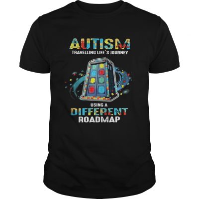 Autism Travelling Lifes Journey Using A Different Roadmap Unisex Shirt