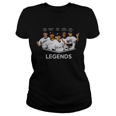 Baseball Yankees Derek Jeter Jorge Posada Mariano Rivera Andy Pettitte legends Ladies Tee