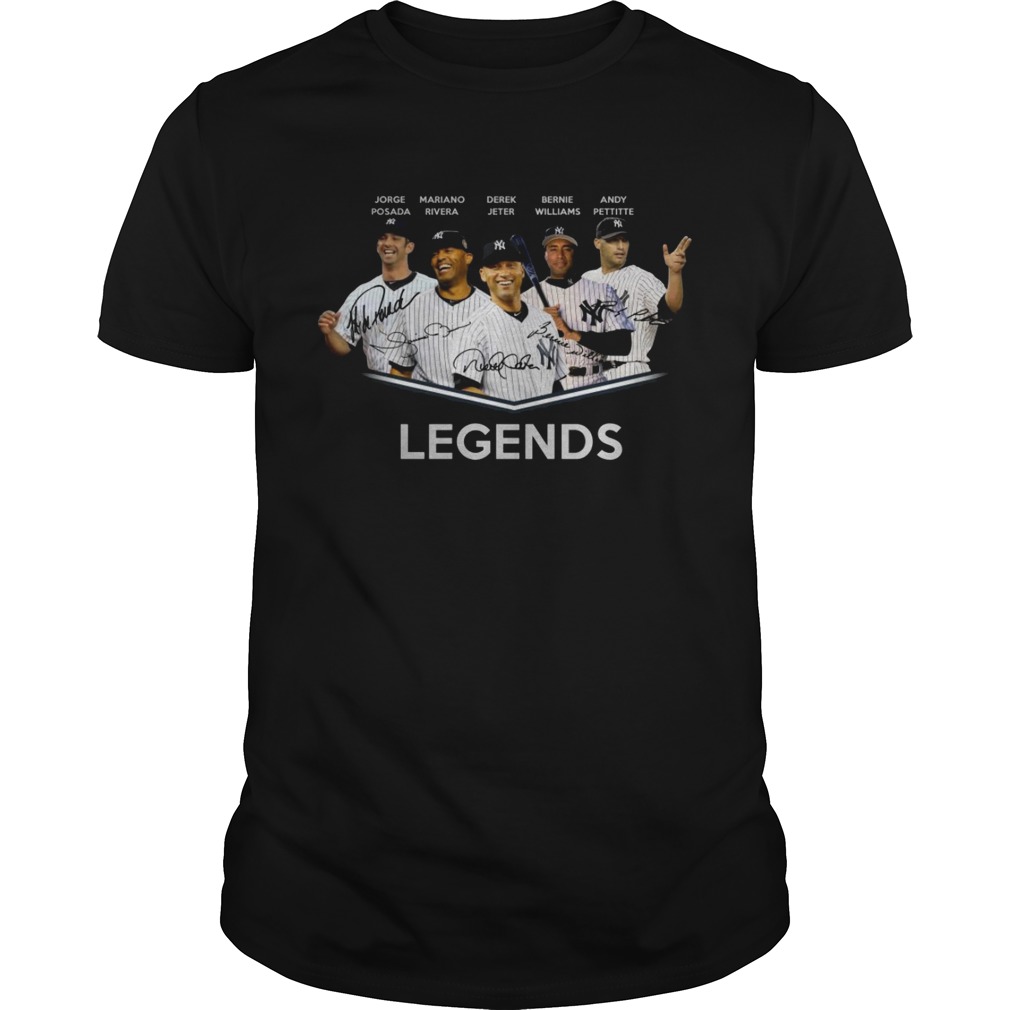 Baseball Yankees Derek Jeter Jorge Posada Mariano Rivera Andy Pettitte legends tshirt