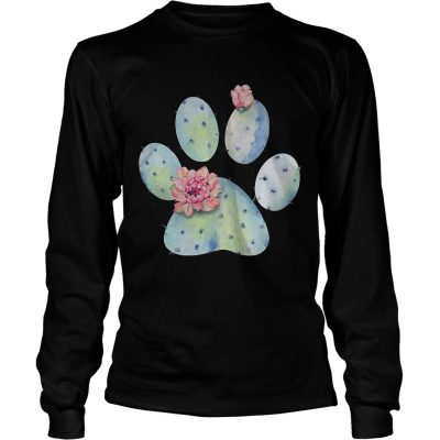 Dog paws cactus and flowers Longsleeve Tee