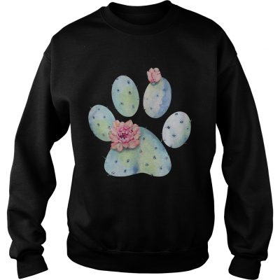 Dog paws cactus and flowers Sweater