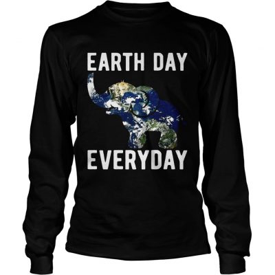 Earth Day Every Day Elephant Earth Symbol Earth Day Longsleeve Tee