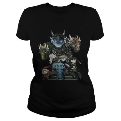 Game of Thrones Daenerys Targaryen Rhaegal and Viserion Chibi Ladies Tee