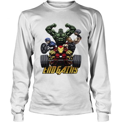 Gym Hulk Captain America Thor Iron Man Endgains Longsleeve Tee
