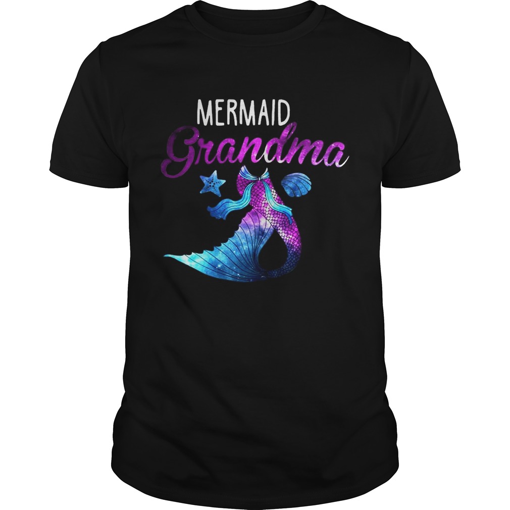 Mermaid Grandma Squad Birthday Party Colorful Tshirt