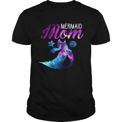 Mermaid Mom Squad Birthday Party Colorful Unisex Shirt