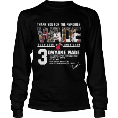 Miami Heat Dwyane Wade Thank You For The Memories Longsleeve Tee