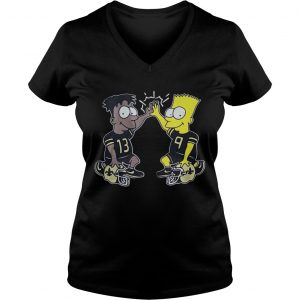 New Orleans Saints Michael Thomas Simpsons Dynamic Duo Ladies Vneck