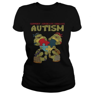 Ninja turtle support advocate educate autism Ladies Tee