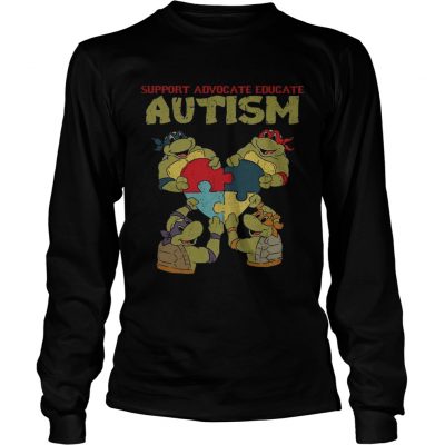 Ninja turtle support advocate educate autism Longsleeve Tee