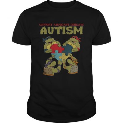 Ninja turtle support advocate educate autism Unisex Shirt