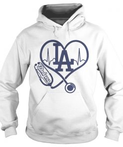 Nurse loves Los Angeles Dodgers stethoscope Hoodie
