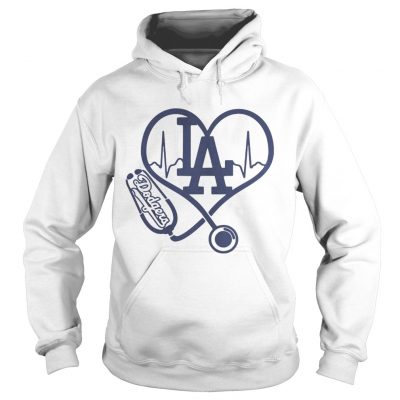 Nurse loves Los Angeles Dodgers stethoscope Hoodie