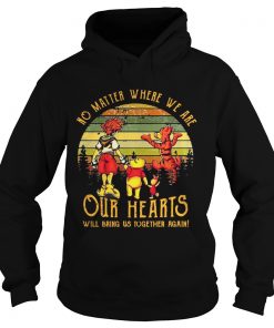 Poohs friends no matter where we are our hearts will bring us together again sunset Hoodie