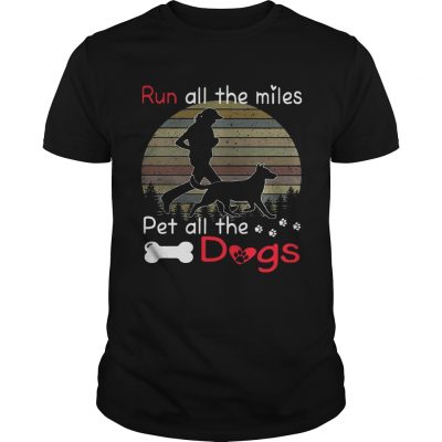 Run all the miles pet all the dogs retro Unisex Shirt