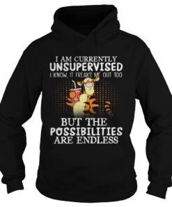 Tiger I am currently unsupervised I know it Freaks Me out too but the possibilities are endless Hoodie