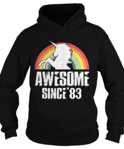 Unicorn awesome since83 retro Hoodie