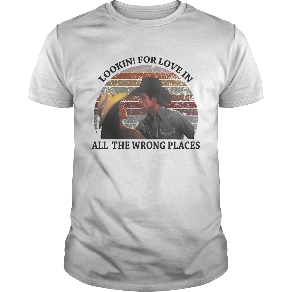 Urban Cowboy lookin for love in all the wrong places retro tshirt